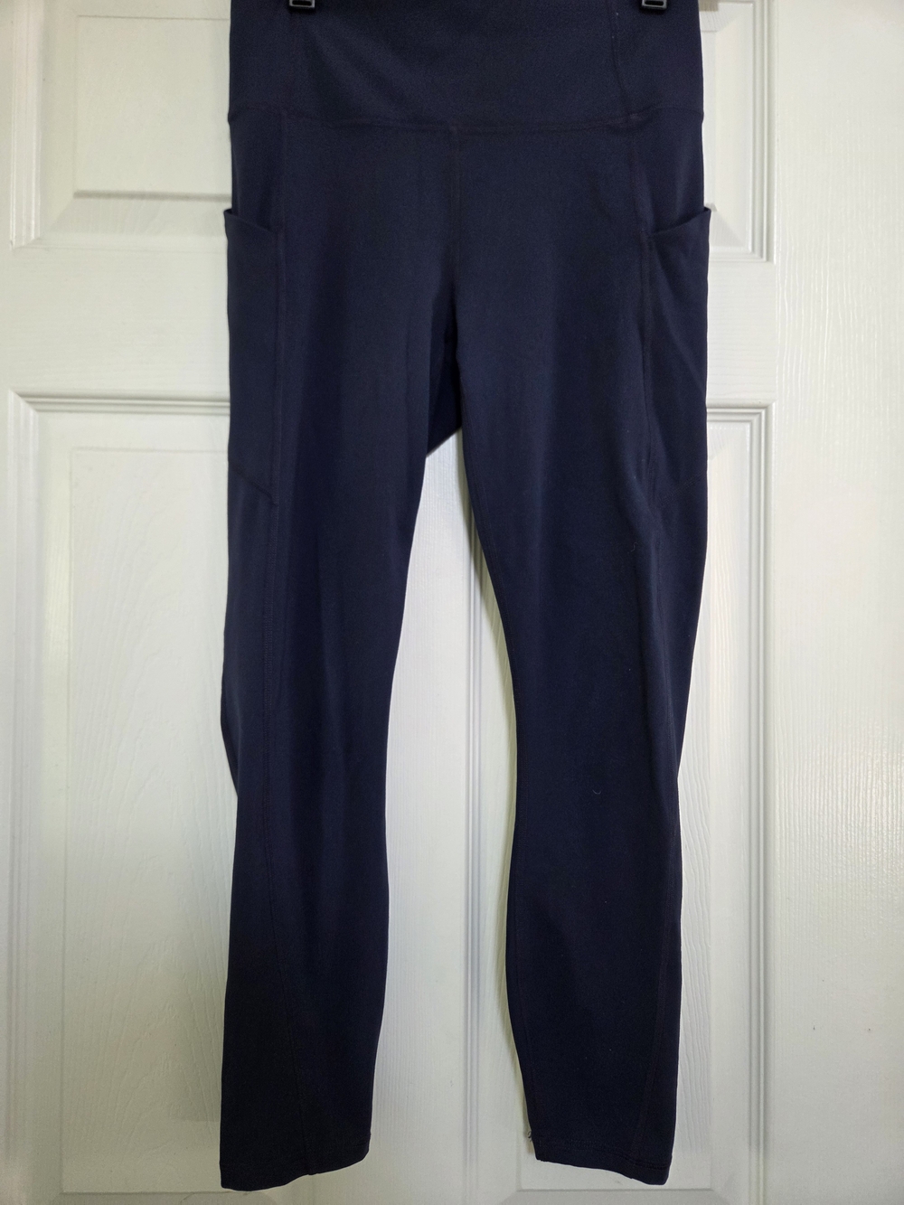 Fabletics PureLuxe Navy High-Rise Leggings with Side Pockets